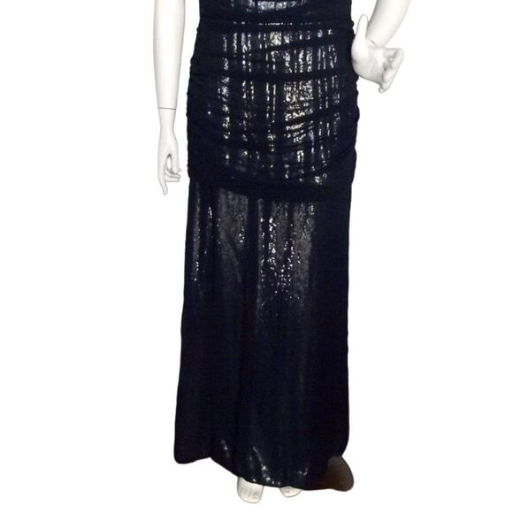 TADASHI SHOJI Gown/Dress, 10, Navy Blue Mesh/Sequins underneath, Cowl neck, SS - Picture 11 of 14